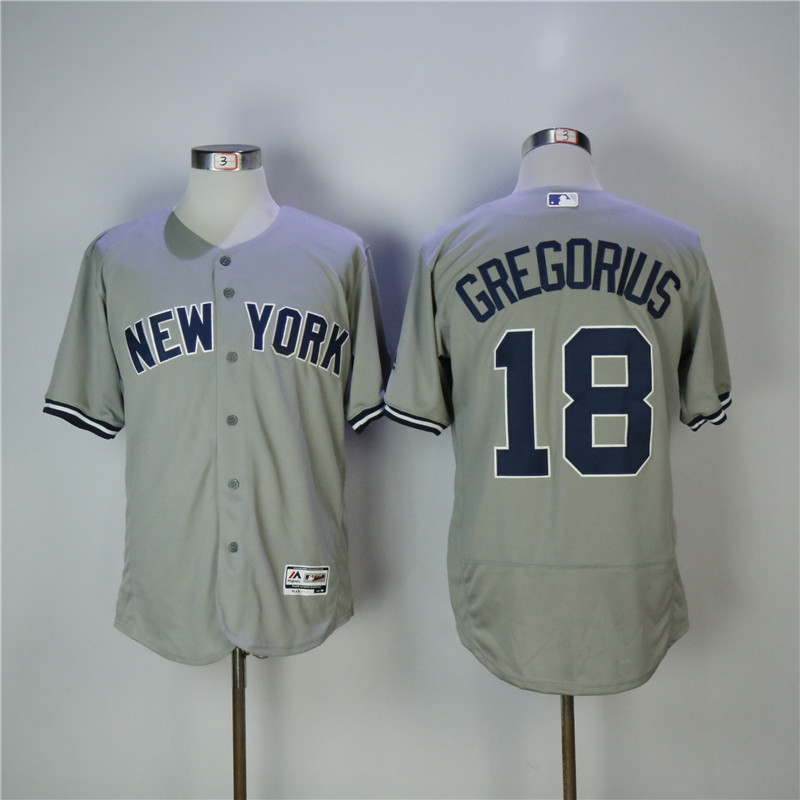 Men's New York Yankees #18 Didi Gregorius Gray Cool Base Stitched MLB Jersey